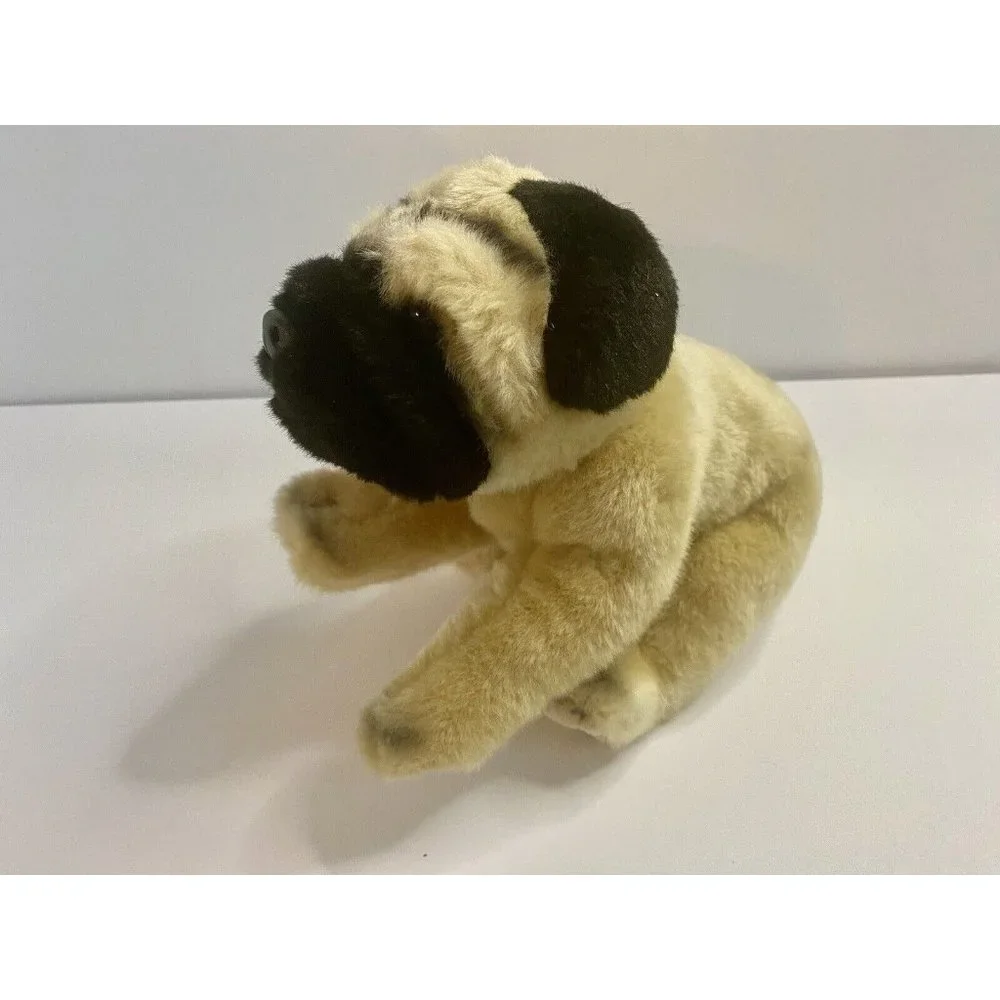 Animal Alley Realistic Tan Black Pug Dog Plush 11” Toys R Us Stuffed Animal